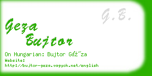 geza bujtor business card